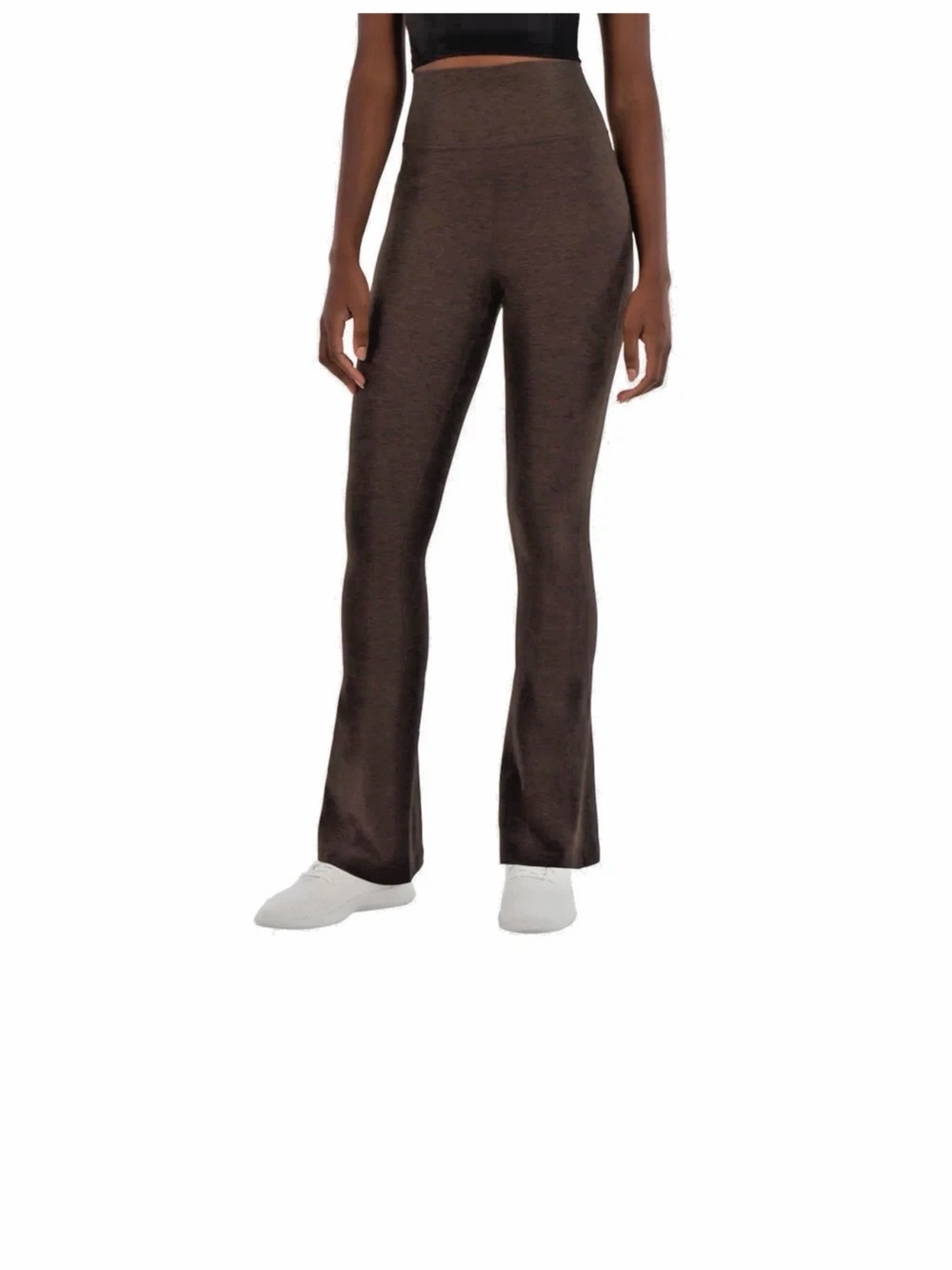 Kirkland Signature Women's Stretch Brushed Mini Flare Yoga Pant Brwon Medium